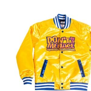 HEAD GEAR CLASSIC YOUTH DON'T BE A MENCACE YELLOW SATIN JACKET (youth small)